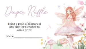 1011 Little Fairy Baby Shower Diaper Raffle B: 1011 Little Fairy Baby Shower Invitation Set