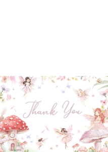 1011 Little Fairy Baby Shower Thank You Card B: 1011 Little Fairy Baby Shower Invitation Set