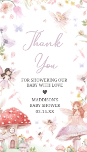 1011 Little Fairy Baby Shower Favor Tag design preview