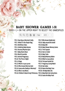 1012 Blush Pink Floral Baby Shower Games Bundle 1 B: 1012 Blush Pink Floral Baby Shower Games