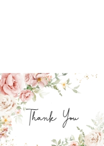 1012 Blush Pink Floral Baby Shower Thank You Card B: 1012 Blush Pink Floral Baby Shower Invitation Set