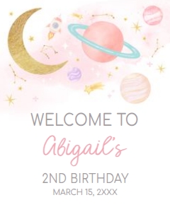 46BD Two the Moon Birthday Party Welcome Sign 16x20 B: 46BD Two the Moon Birthday Party Welcome Sign