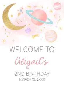 46BD Two the Moon Birthday Party Welcome Sign 11x15 B: 46BD Two the Moon Birthday Party Welcome Sign