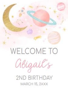 46BD Two the Moon Birthday Party Welcome Sign 18x24 B: 46BD Two the Moon Birthday Party Welcome Sign