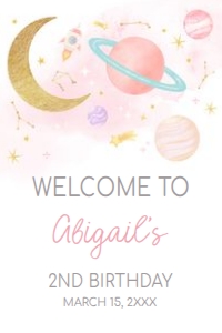 46BD Two the Moon Birthday Party Welcome Sign 20x30 B: 46BD Two the Moon Birthday Party Welcome Sign
