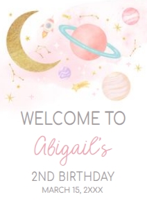 46BD Two the Moon Birthday Party Welcome Sign A3 B: 46BD Two the Moon Birthday Party Welcome Sign