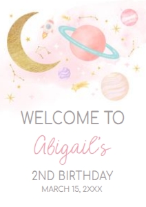 46BD Two the Moon Birthday Party Welcome Sign A2 B: 46BD Two the Moon Birthday Party Welcome Sign