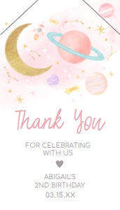 46BD Two the Moon Birthday Favor Tag with Line B: 46BD Two the Moon Birthday Favor Tag