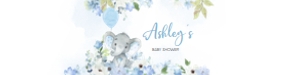 1001 Blue Elephant Baby Shower Bottle Label design preview