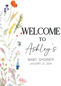 997 Baby in Blooms Baby Shower Welcome Sign A1 A: 997 Baby in Blooms Baby Shower Welcome Sign