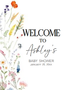 997 Baby in Blooms Baby Shower Welcome Sign A2 A: 997 Baby in Blooms Baby Shower Welcome Sign