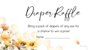 1024 A Little Honey Baby Shower Diaper Raffle A: 1024 A Little Honey Baby Shower Invitation Set