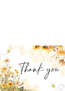 1024 A Little Honey Baby Shower Thank you Card A: 1024 A Little Honey Baby Shower Invitation Set