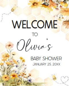 1024 A Little Honey Baby Shower Welcome Sign 16x20 A: 1024 A Little Honey Baby Shower Welcome Sign