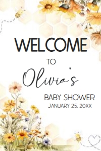 1024 A Little Honey Baby Shower Welcome Sign 20x30 A: 1024 A Little Honey Baby Shower Welcome Sign