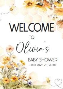 1024 A Little Honey Baby Shower Welcome Sign A2 A: 1024 A Little Honey Baby Shower Welcome Sign