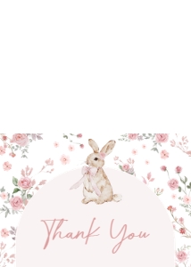 1025 Girl Some Bunny Baby Shower Thank You Card A: 1025 Girl Some Bunny Baby Shower Invitation Set