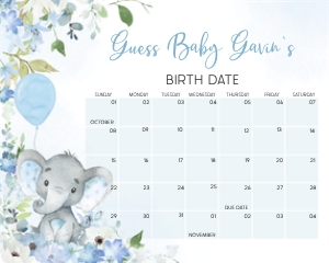 1024 A Little Honey Baby Shower Calendar design preview