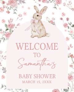 1025 Girl Some Bunny Baby Shower Welcome Sign 16x20 A: 1025 Girl Some Bunny Baby Shower Welcome Sign