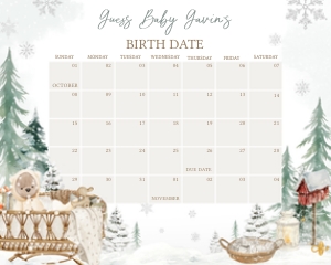 1025 Girl Some Bunny Baby Shower Calendar design preview