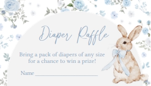 1026 Boy Some Bunny Baby Shower Diaper Raffle A: 1026 Boy Some Bunny Baby Shower Invitation Set