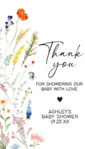 997 Baby in Blooms Baby Shower Favor Tag design preview