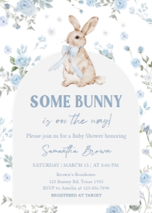 1026 Boy Some Bunny Baby Shower Invitation A: 1026 Boy Some Bunny Baby Shower Invitation