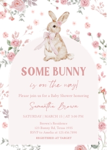 1026 Boy Some Bunny Baby Shower Invitation design preview
