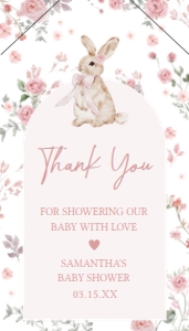 1025 Girl Some Bunny Baby Shower Favor Tag with Line A: 1025 Girl Some Bunny Baby Shower Favor Tag