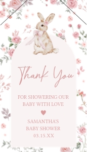 1025 Girl Some Bunny Baby Shower Favor Tag design preview