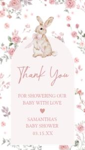 1025 Girl Some Bunny Baby Shower Favor Tag A: 1025 Girl Some Bunny Baby Shower Favor Tag