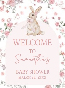 1025 Girl Some Bunny Baby Shower Welcome Sign 11x15 A: 1025 Girl Some Bunny Baby Shower Welcome Sign