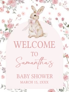 1025 Girl Some Bunny Baby Shower Welcome Sign 18x24 A: 1025 Girl Some Bunny Baby Shower Welcome Sign