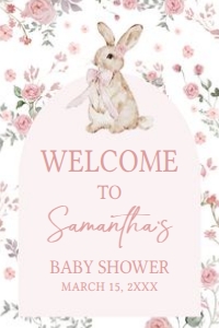 1025 Girl Some Bunny Baby Shower Welcome Sign 20x30 A: 1025 Girl Some Bunny Baby Shower Welcome Sign