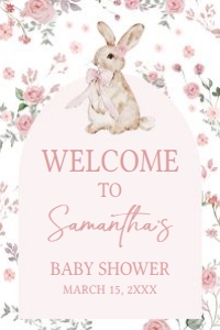 1025 Girl Some Bunny Baby Shower Welcome Sign 24x36 A: 1025 Girl Some Bunny Baby Shower Welcome Sign