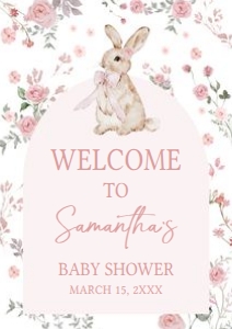 1025 Girl Some Bunny Baby Shower Welcome Sign A1 A: 1025 Girl Some Bunny Baby Shower Welcome Sign