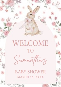 1025 Girl Some Bunny Baby Shower Welcome Sign A4 A: 1025 Girl Some Bunny Baby Shower Welcome Sign
