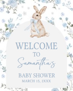 1026 Boy Some Bunny Baby Shower Welcome Sign 16x20 A: 1026 Boy Some Bunny Baby Shower Welcome Sign
