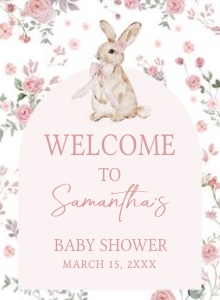 1026 Boy Some Bunny Baby Shower Welcome Sign design preview