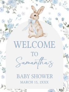 1026 Boy Some Bunny Baby Shower Welcome Sign 18x24 A: 1026 Boy Some Bunny Baby Shower Welcome Sign