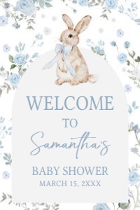 1026 Boy Some Bunny Baby Shower Welcome Sign 20x30 A: 1026 Boy Some Bunny Baby Shower Welcome Sign