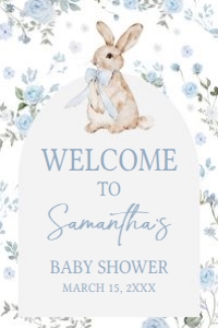 1026 Boy Some Bunny Baby Shower Welcome Sign 24x36 A: 1026 Boy Some Bunny Baby Shower Welcome Sign