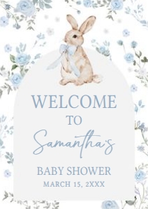 1026 Boy Some Bunny Baby Shower Welcome Sign A3 A: 1026 Boy Some Bunny Baby Shower Welcome Sign