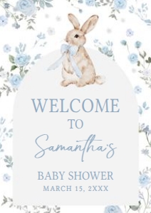 1026 Boy Some Bunny Baby Shower Welcome Sign A4 A: 1026 Boy Some Bunny Baby Shower Welcome Sign