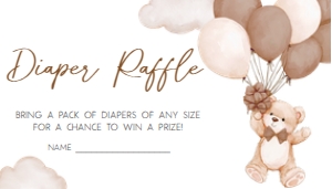 1027 Brown We Can Bearly Wait Baby Shower Diaper Raffle A: 1027 Brown We Can Bearly Wait Baby Shower Invitation Set