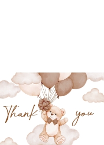 1027 Brown We Can Bearly Wait Baby Shower Thank you Card A: 1027 Brown We Can Bearly Wait Baby Shower Invitation Set