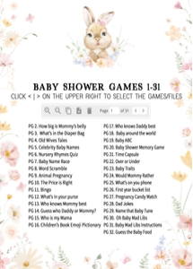 1029 Baby in Bloom Baby Shower Games Bundle design preview