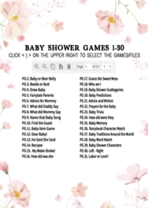 1029 Baby in Bloom Baby Shower Games Bundle 2 A: 1029 Baby in Bloom Baby Shower Games Bundle