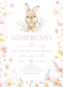 1029 Baby in Bloom Baby Shower Invitation design preview