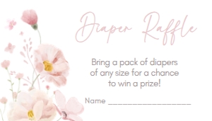 1029 Baby in Bloom Baby Shower Diaper Raffle A: 1029 Baby in Bloom Baby Shower Invitation Set